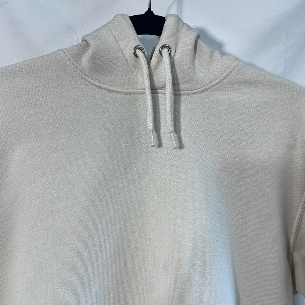 Carhartt Mens Loose Fit Sleeve Logo Hoodie Cream Off White Sweatshirt Small